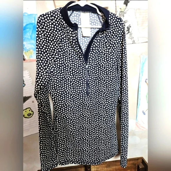 Boden | Black and White Active Quarter Zip - Picture 1 of 6